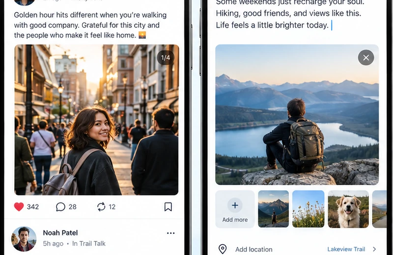 Social community: original concept image for the Bluesky style app
