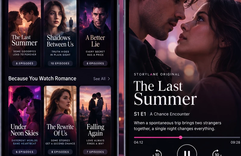 Short drama streaming: original concept image for the DramaReels style app