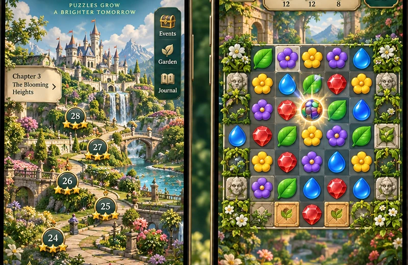 Match-3 game: original concept image for the Royal Kingdom style app